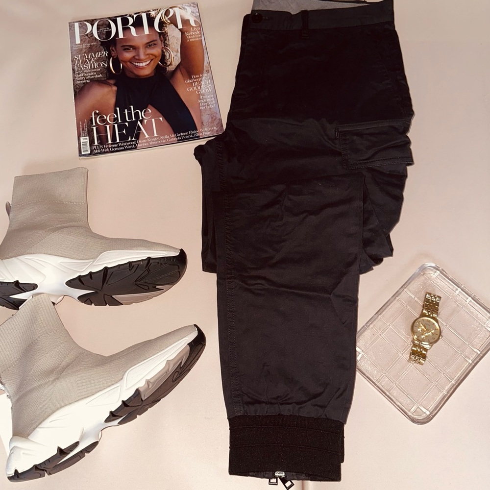 MICHAEL KORS Black Cargo Cotton Pants